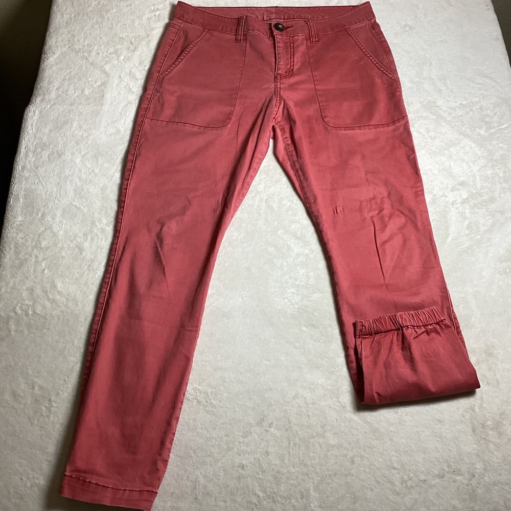 Cabi Dusty Red Utility Jogger Pants 5178 Women's Size 6 Cotton Stretch Slim Fit - Picture 4 of 6